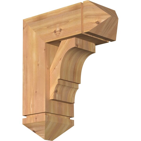 Ekena Millwork Balboa Arts and Crafts Smooth Bracket w/ Offset Brace, Western Red Cedar, 7 1/2"W x 18"D x 22"H BKT0806X18X22BOA03SWR - main